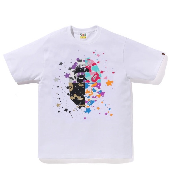 Bape Colorful Graphic White T-Shirt - Picture 1 of 2